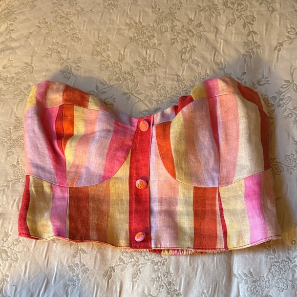 FARM Rio Tops - FARM Rio Medium Sunny Multicolor Striped Crop Top